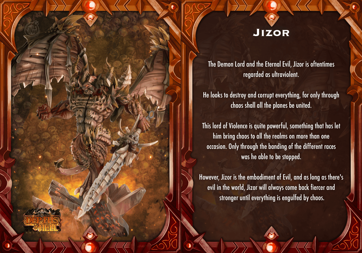 3D Printed Cast n Play Jizor Depths of Hell 28 32mm D&D - 3D Printing Boss 