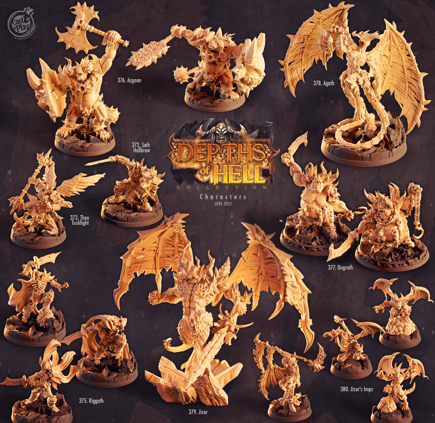 3D Printed Cast n Play Jizor Depths of Hell 28 32mm D&D - 3D Printing Boss 