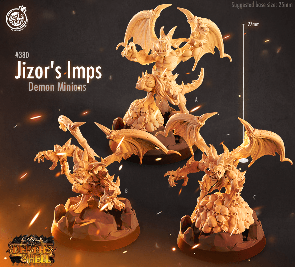 3D Printed Cast n Play Jizor's Imps Depths of Hell 28mm 32mm D&D - 3D Printing Boss 