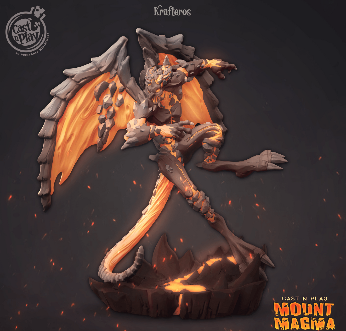 3D Printed Cast n Play Kafteros Set Mount Magma Collection 28mm 32mm D&D - 3D Printing Boss 