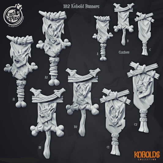 3D Printed Cast n Play Kobold Banners Kobold Collection 28 32mm D&D - 3D Printing Boss 
