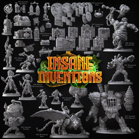3D Printed Cast n Play Laboratory Furniture Insane Inventions 28mm 32mm D&D - 3D Printing Boss 