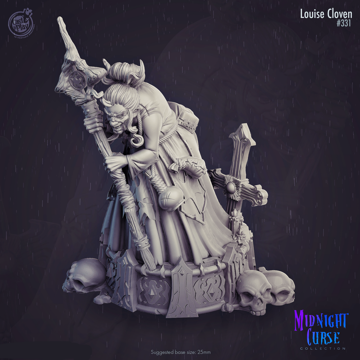 3D Printed Cast n Play Louise Cloven Midnight Curse Collection 28 32mm D&D - 3D Printing Boss 