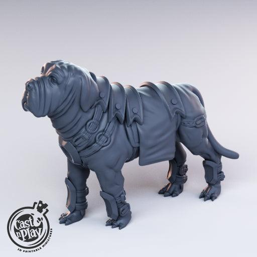3D Printed Cast n Play Mastiff Dog 28mm 32mm D&D - 3D Printing Boss 