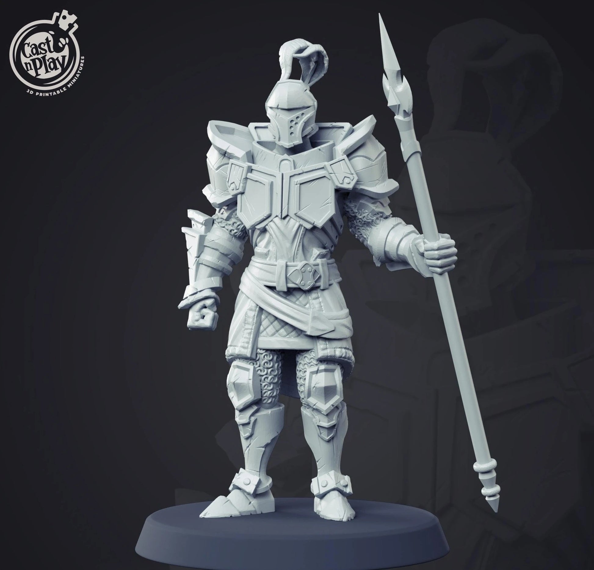 3D Printed Cast n Play Medieval Knight 28mm 32mm D&D - 3D Printing Boss 