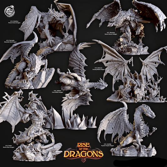 3D Printed Cast n Play Mezsarg Desert Brown Dragon Rise of the Dragons 28 32mm D&D - 3D Printing Boss 