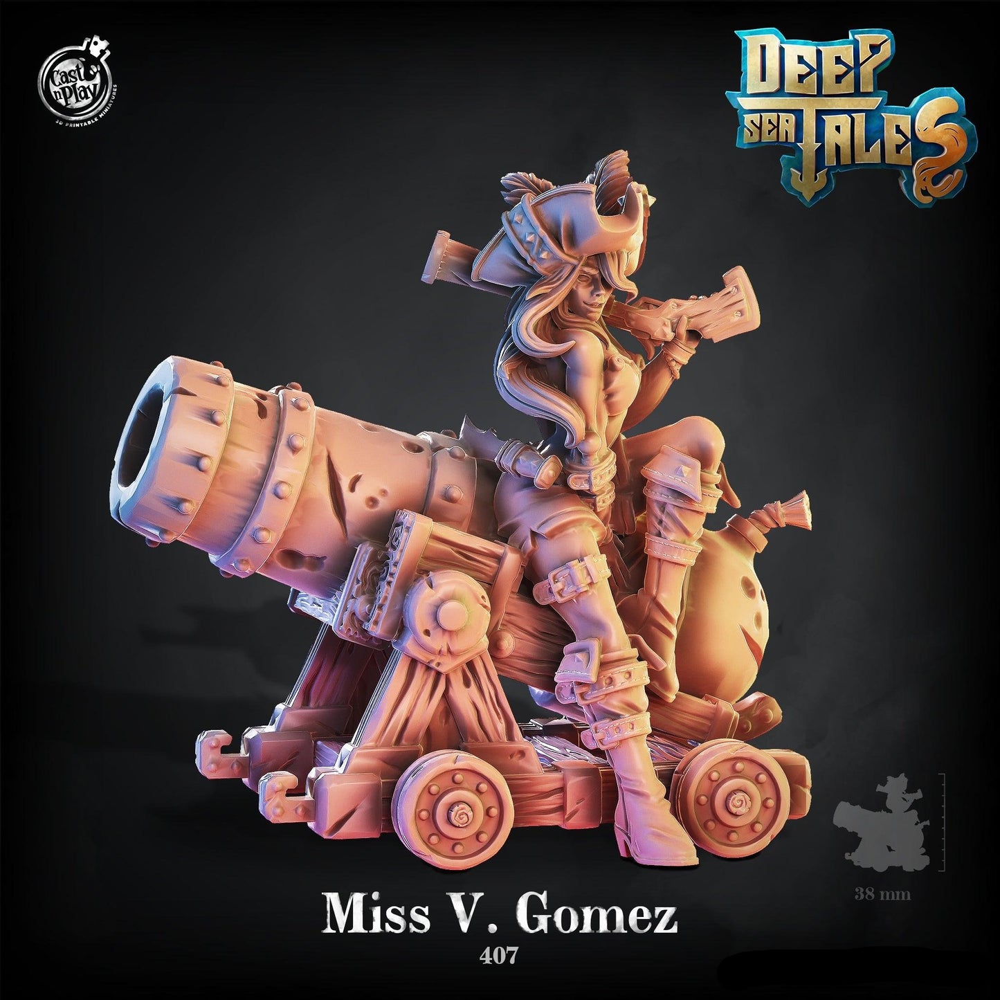 3D Printed Cast n Play Miss V. Gomez Deep Sea Tales 28 32mm D&D - 3D Printing Boss 