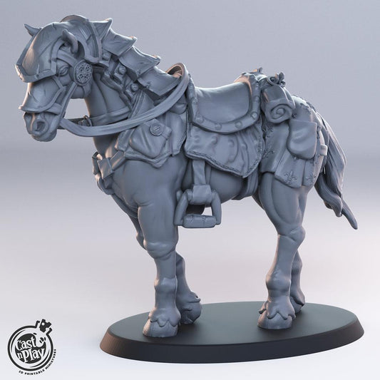 3D Printed Cast n Play Noble Horse 28mm 32mm D&D - 3D Printing Boss 