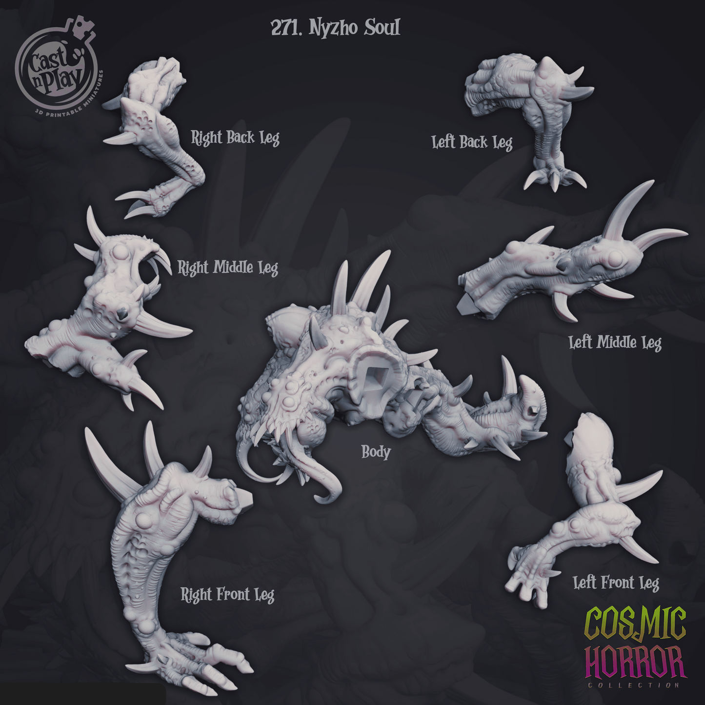 3D Printed Cast n Play Nyzho Soul Cosmic Horrors 28mm 32mm D&D - 3D Printing Boss 