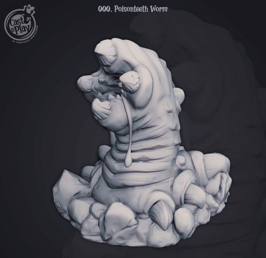 3D Printed Cast n Play Poisonteeth Worm 28mm 32mm D&D - 3D Printing Boss 