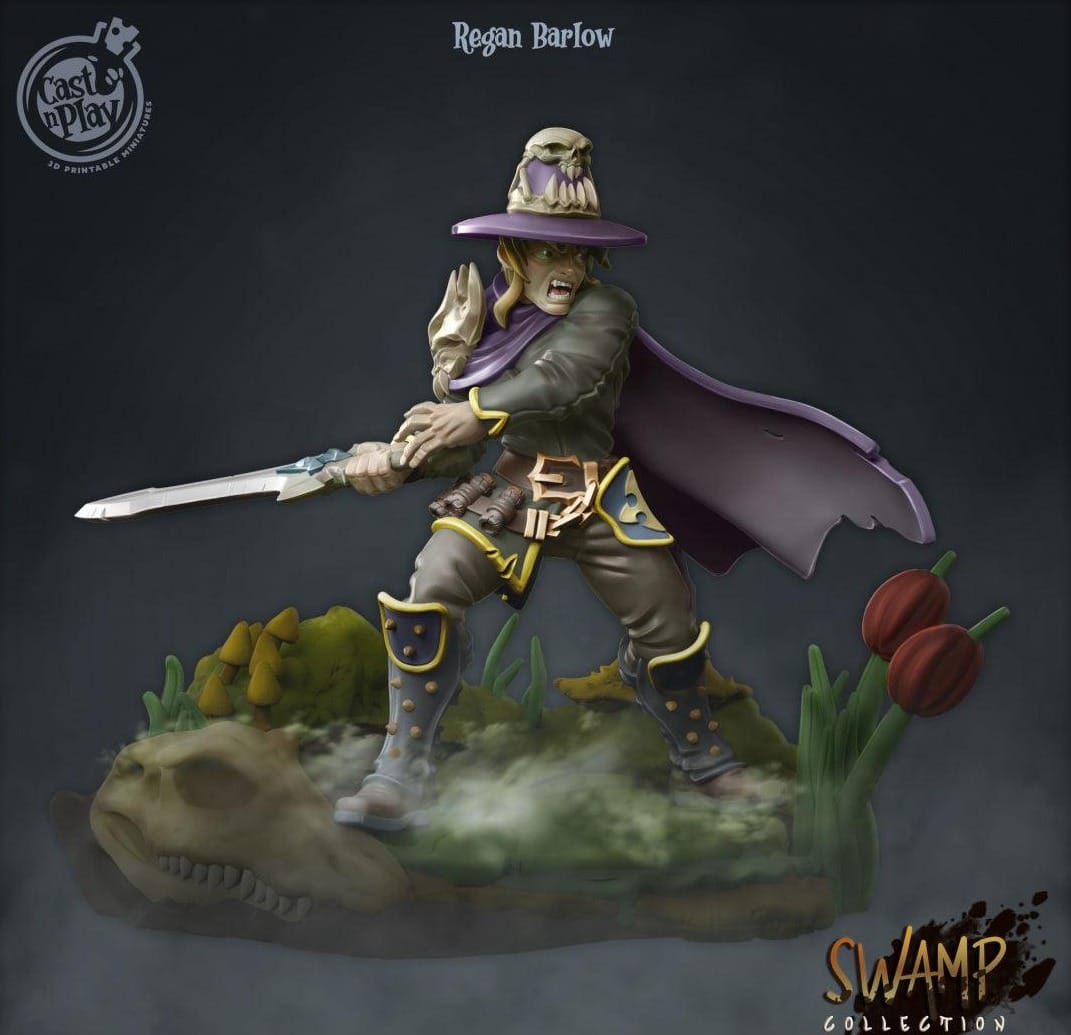 3D Printed Cast n Play Regan Barlow Swamp Collection 28mm 32mm D&D - 3D Printing Boss 
