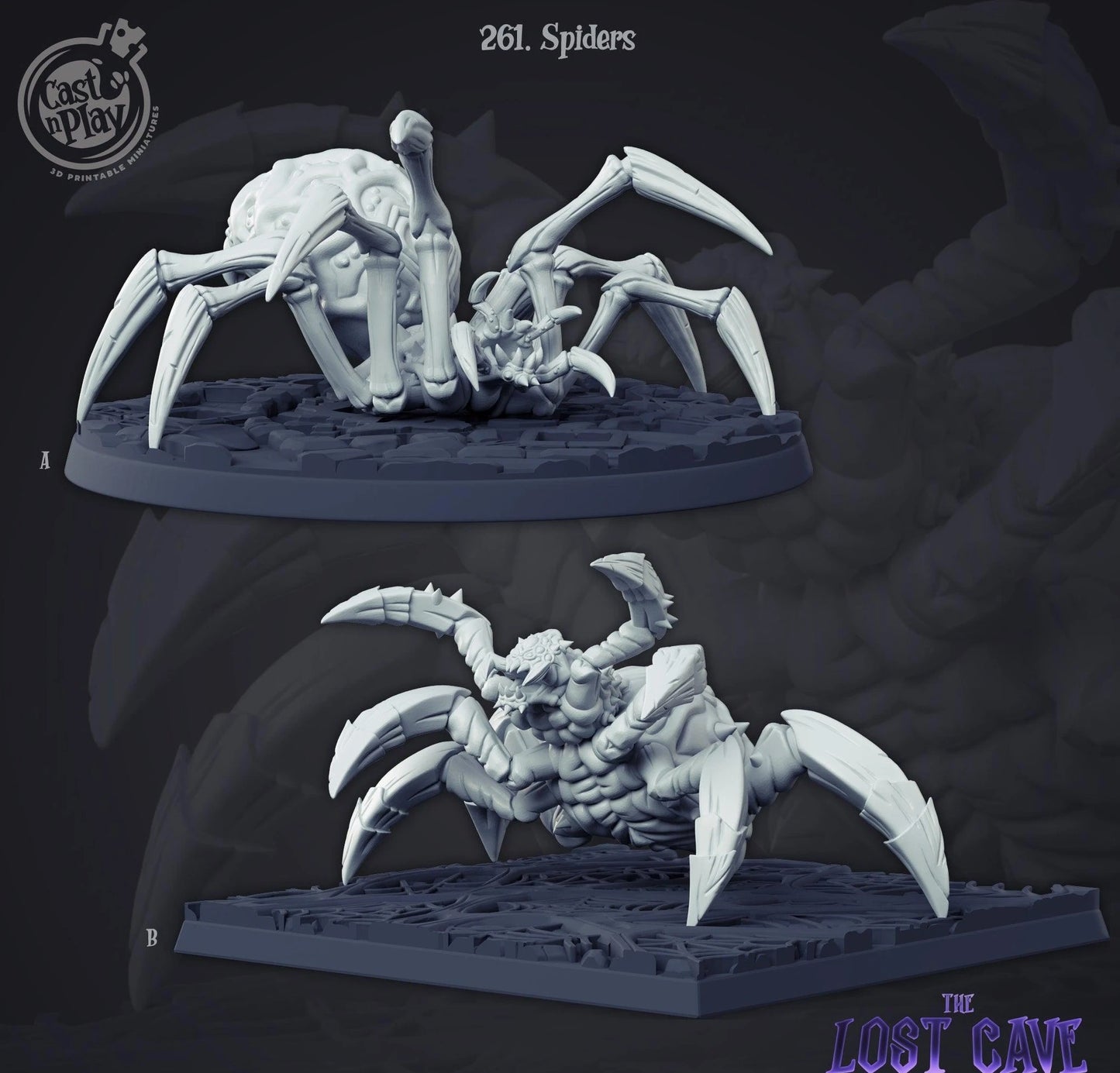3D Printed Cast n Play Spiders The Lost Cave 28mm 32mm D&D - 3D Printing Boss 