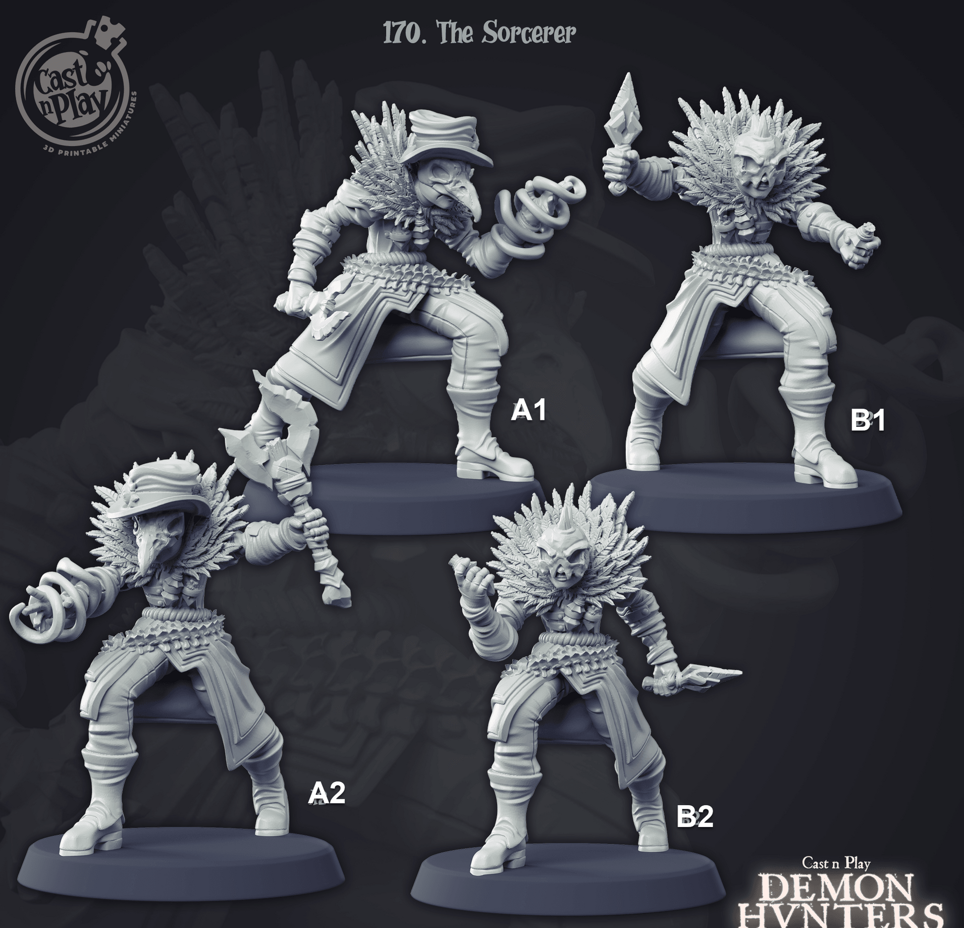 3D Printed Cast n Play The Sorcerer Demon Hunters 28mm 32mm D&D - 3D Printing Boss 