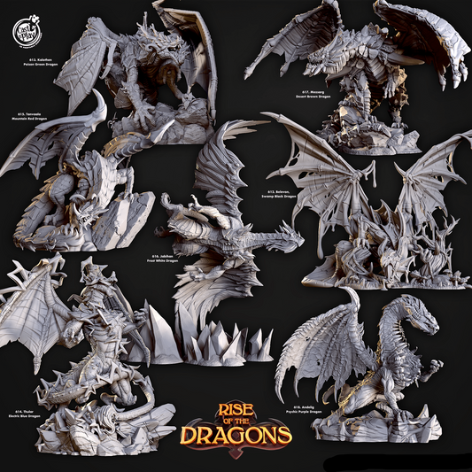 3D Printed Cast n Play Thular Electric Blue Dragon Rise of the Dragons 28 32mm D&D - 3D Printing Boss 