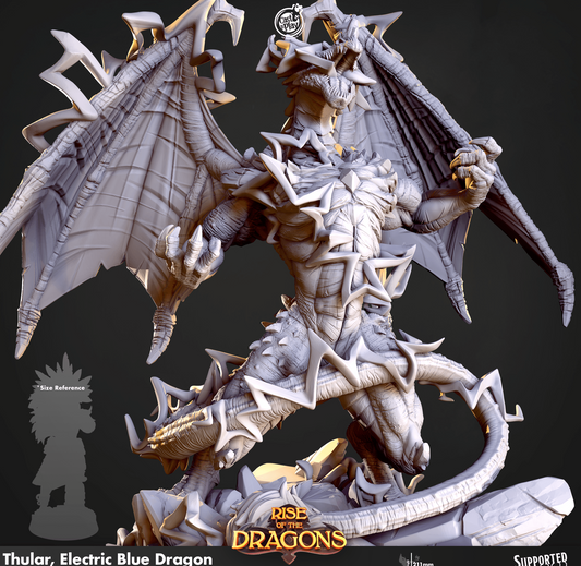 3D Printed Cast n Play Thular Electric Blue Dragon Rise of the Dragons 28 32mm D&D - 3D Printing Boss 