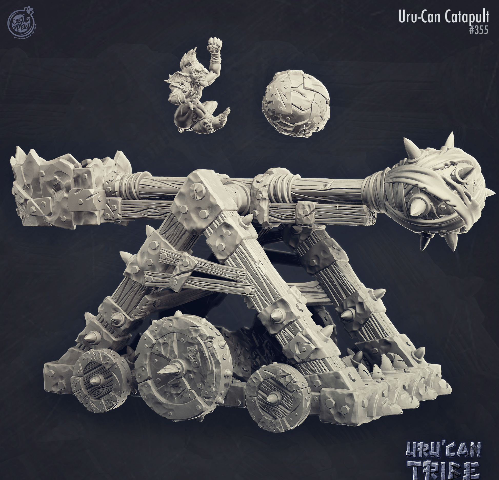 3D Printed Cast n Play Uru-Can Catapult Uru'Can Tribe 28mm 32mm D&D - 3D Printing Boss 