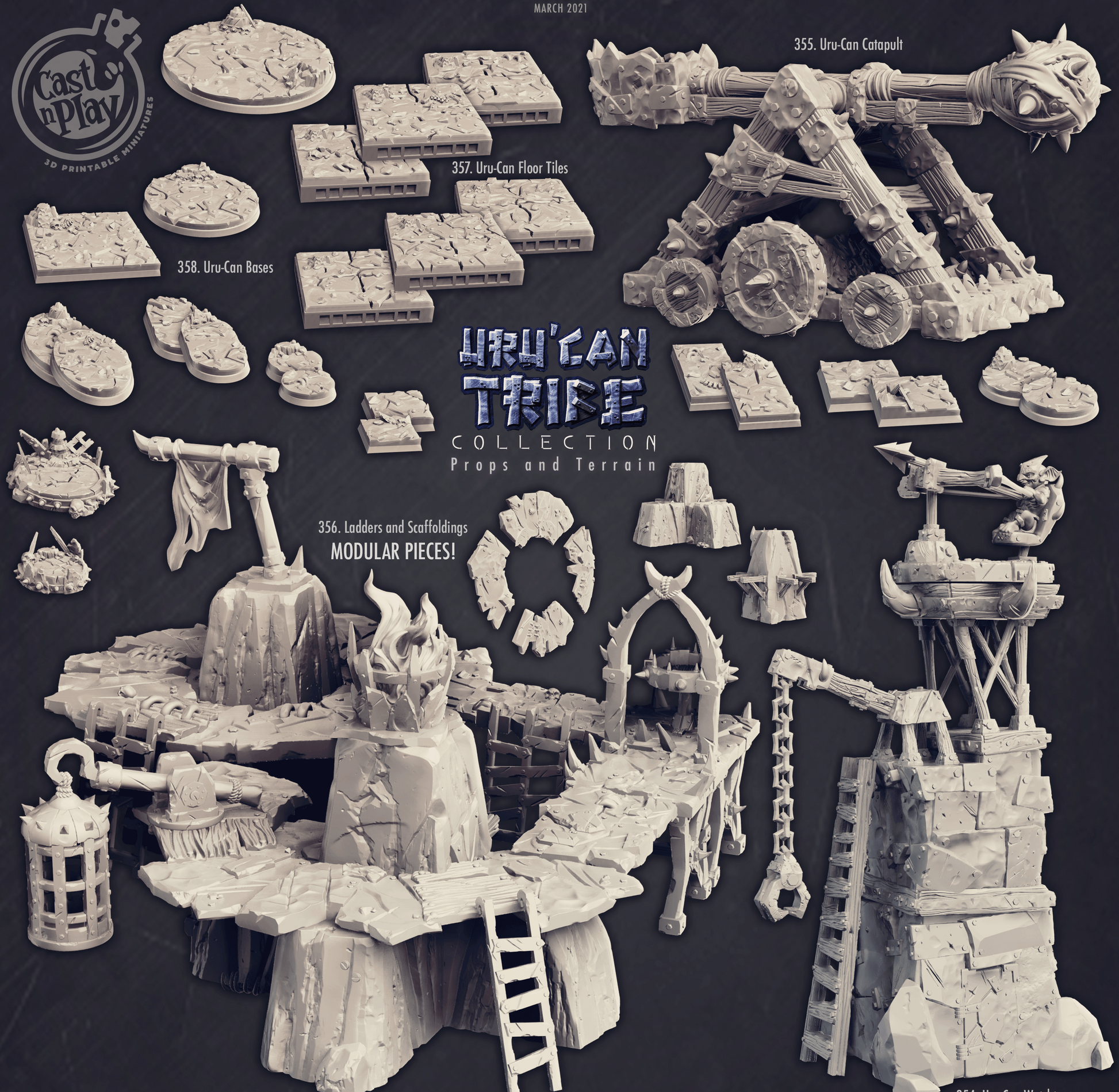 3D Printed Cast n Play Uru-Can Watchtower UruCan Tribe 28mm 32mm D&D - 3D Printing Boss 