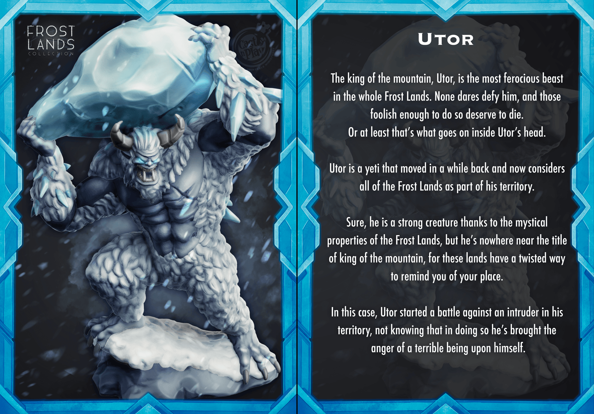 3D Printed Cast n Play Utor Yeti Frostlands 28mm 32mm D&D - 3D Printing Boss 