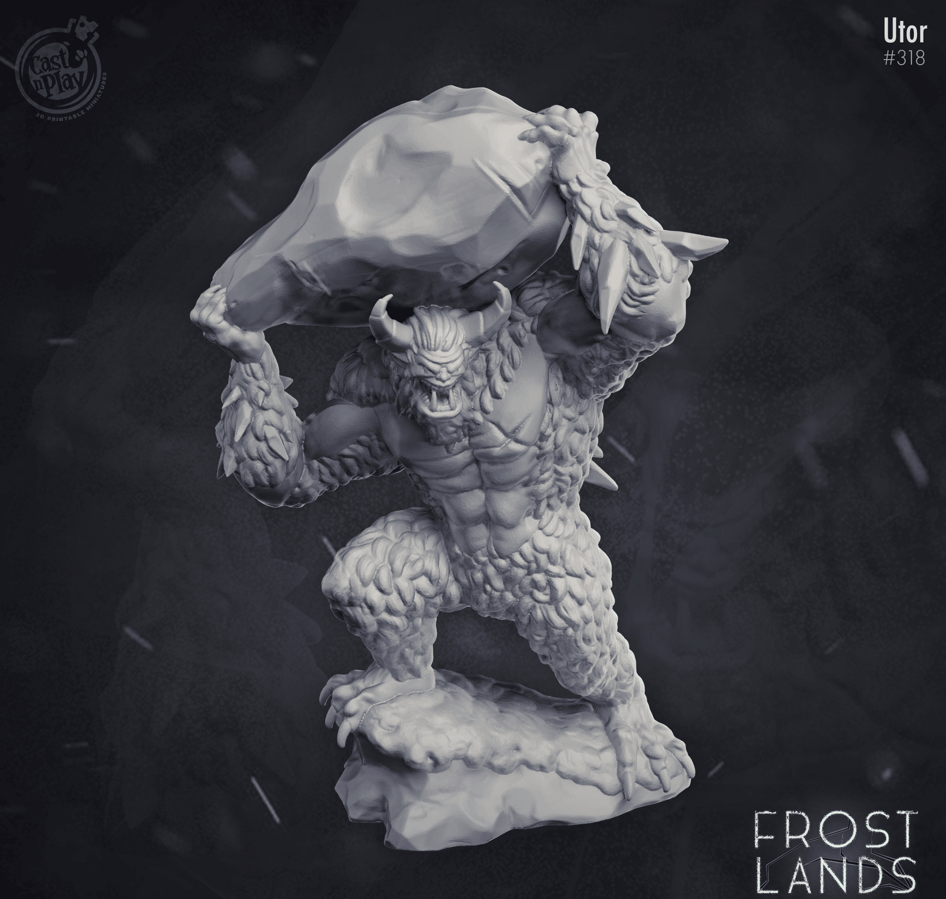 3D Printed Cast n Play Utor Yeti Frostlands 28mm 32mm D&D - 3D Printing Boss 