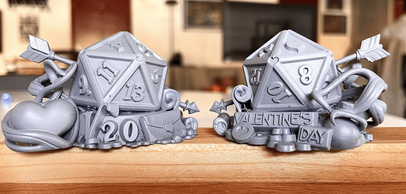 3D Printed Cast n Play Valentines Day Gamer Display D&D - 3D Printing Boss 