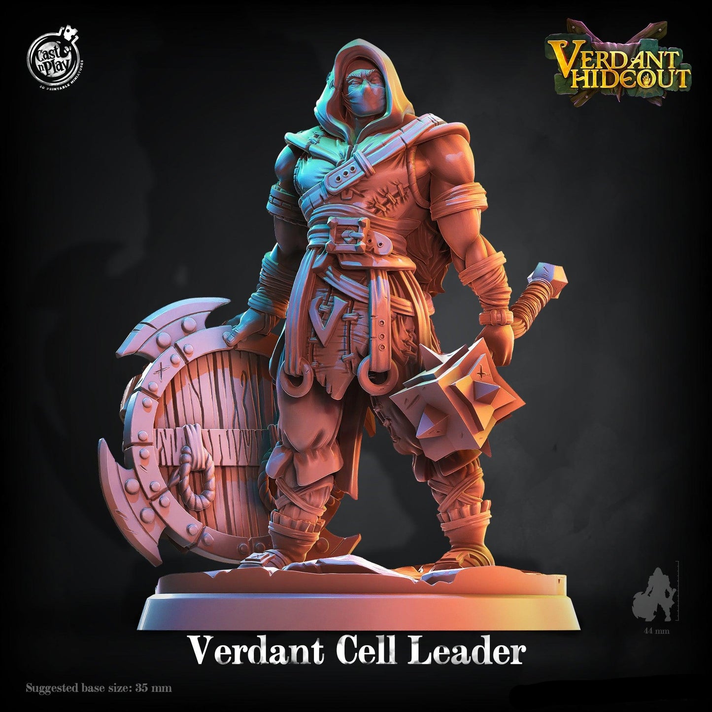 3D Printed Cast n Play Verdant Cell Leader Bandit Captain 28mm 32mm D&D - 3D Printing Boss 