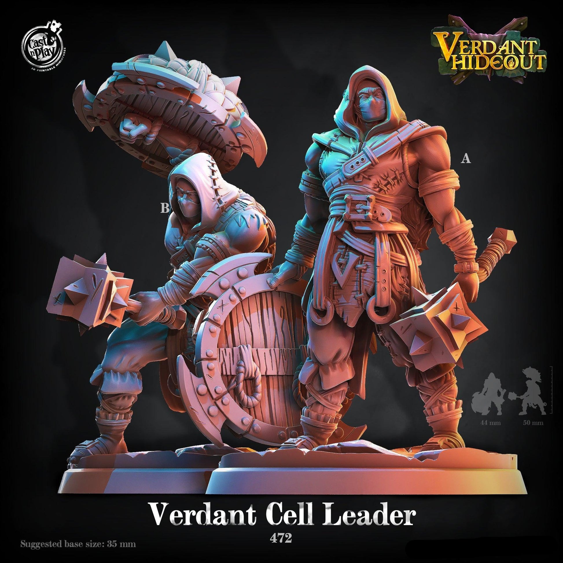 3D Printed Cast n Play Verdant Cell Leader Bandit Captain 28mm 32mm D&D - 3D Printing Boss 