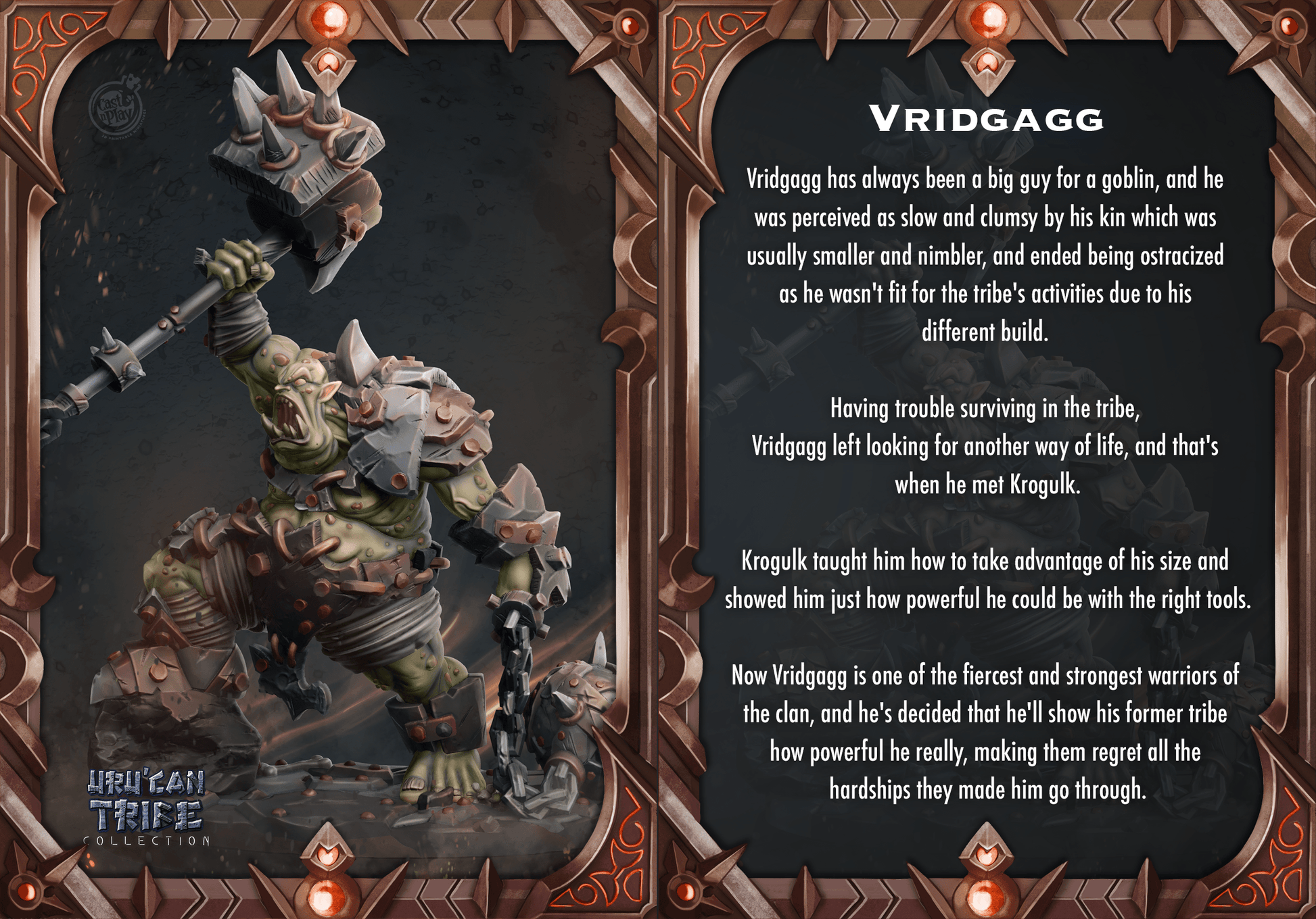 3D Printed Cast n Play Vridgagg Orge Uru'Can Tribe 28mm 32mm D&D - 3D Printing Boss 
