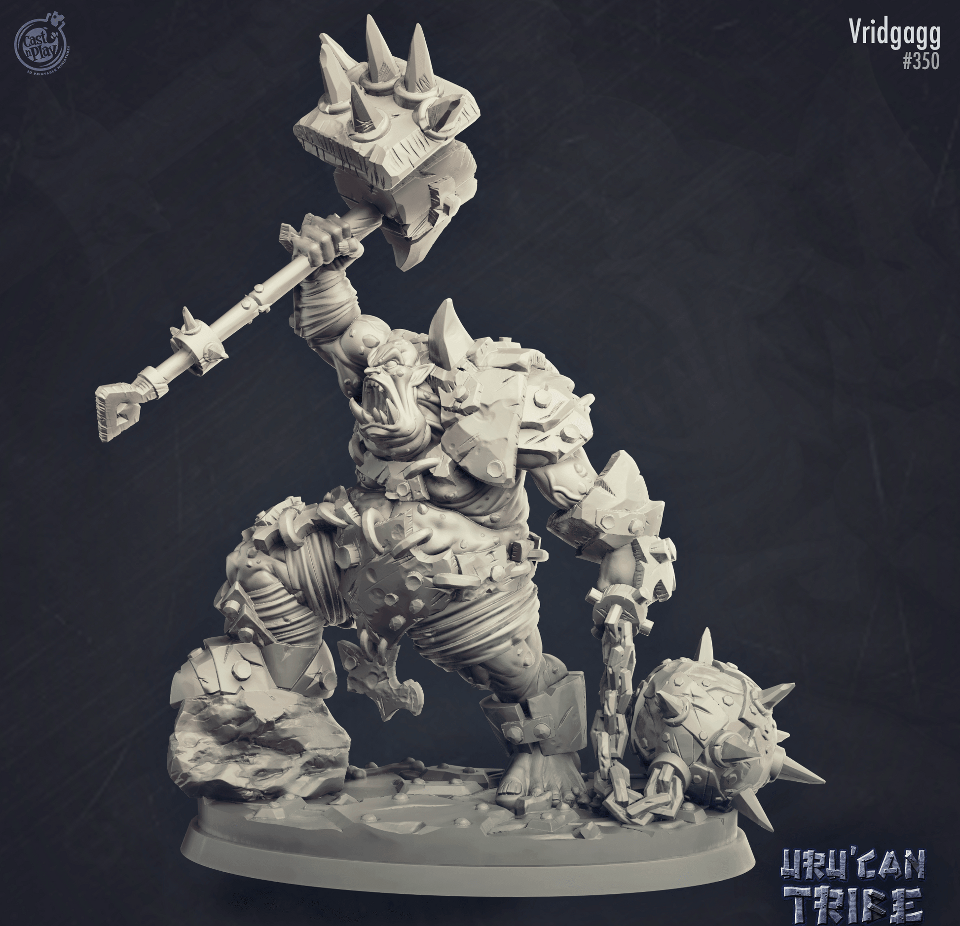 3D Printed Cast n Play Vridgagg Orge Uru'Can Tribe 28mm 32mm D&D - 3D Printing Boss 