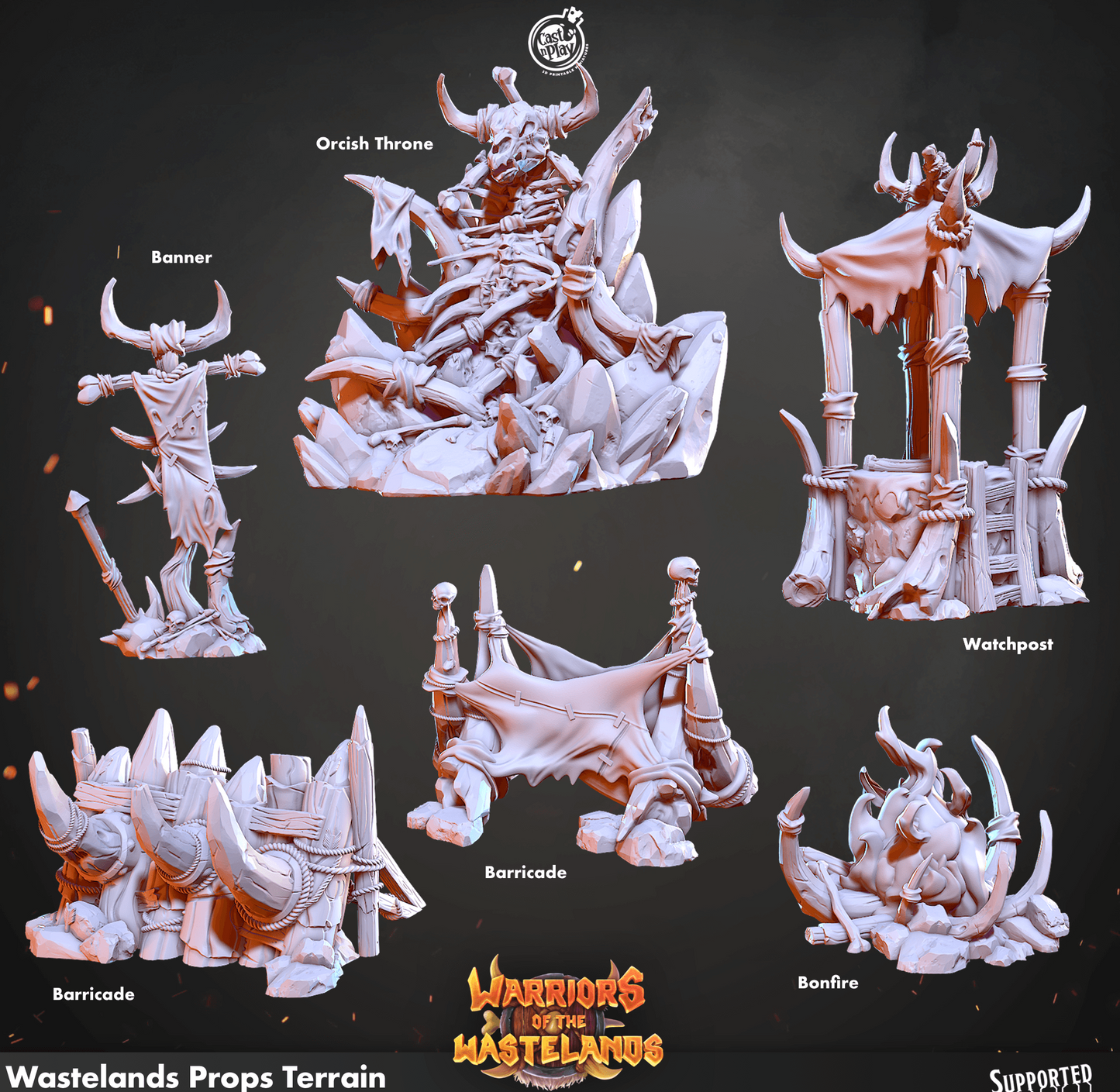 3D Printed Cast n Play Wastelands Terrain Warriors of the Wastelands 28mm 32mm D&D - 3D Printing Boss 