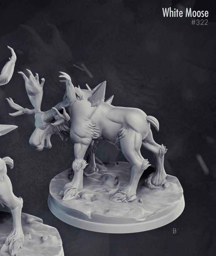 3D Printed Cast n Play White Moose 28mm 32mm D&D - 3D Printing Boss 