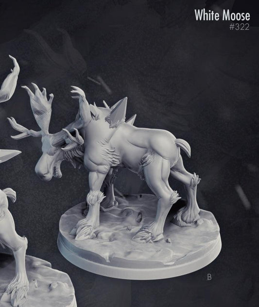 3D Printed Cast n Play White Moose 28mm 32mm D&D - 3D Printing Boss 