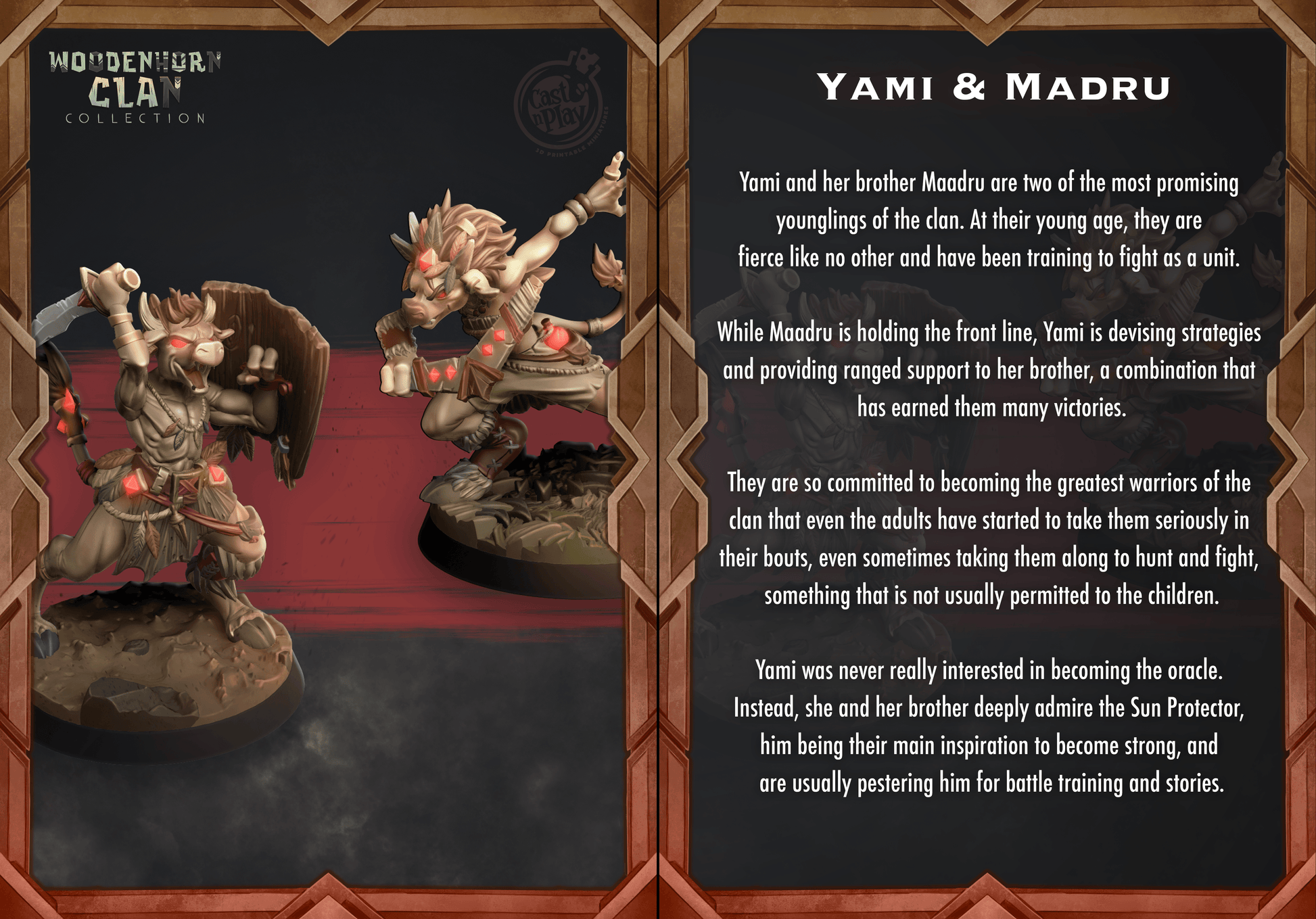 3D Printed Cast n Play Yami and Maadru Woodenhorn Clan 28mm 32mm D&D - 3D Printing Boss 