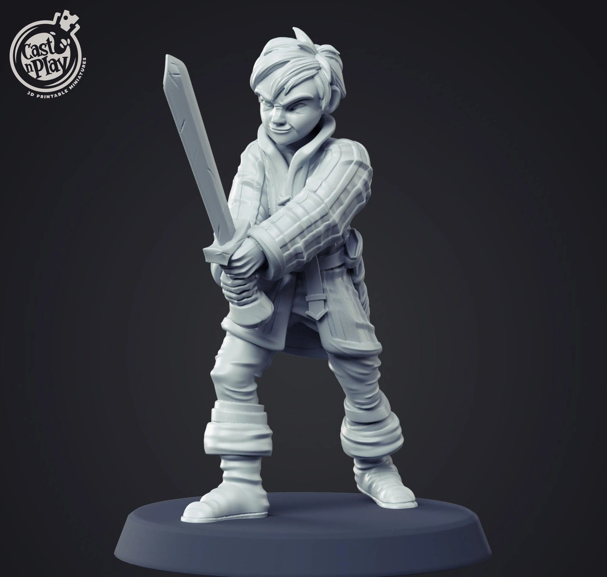 3D Printed Cast n Play Young Squire 28mm 32mm D&D - 3D Printing Boss 