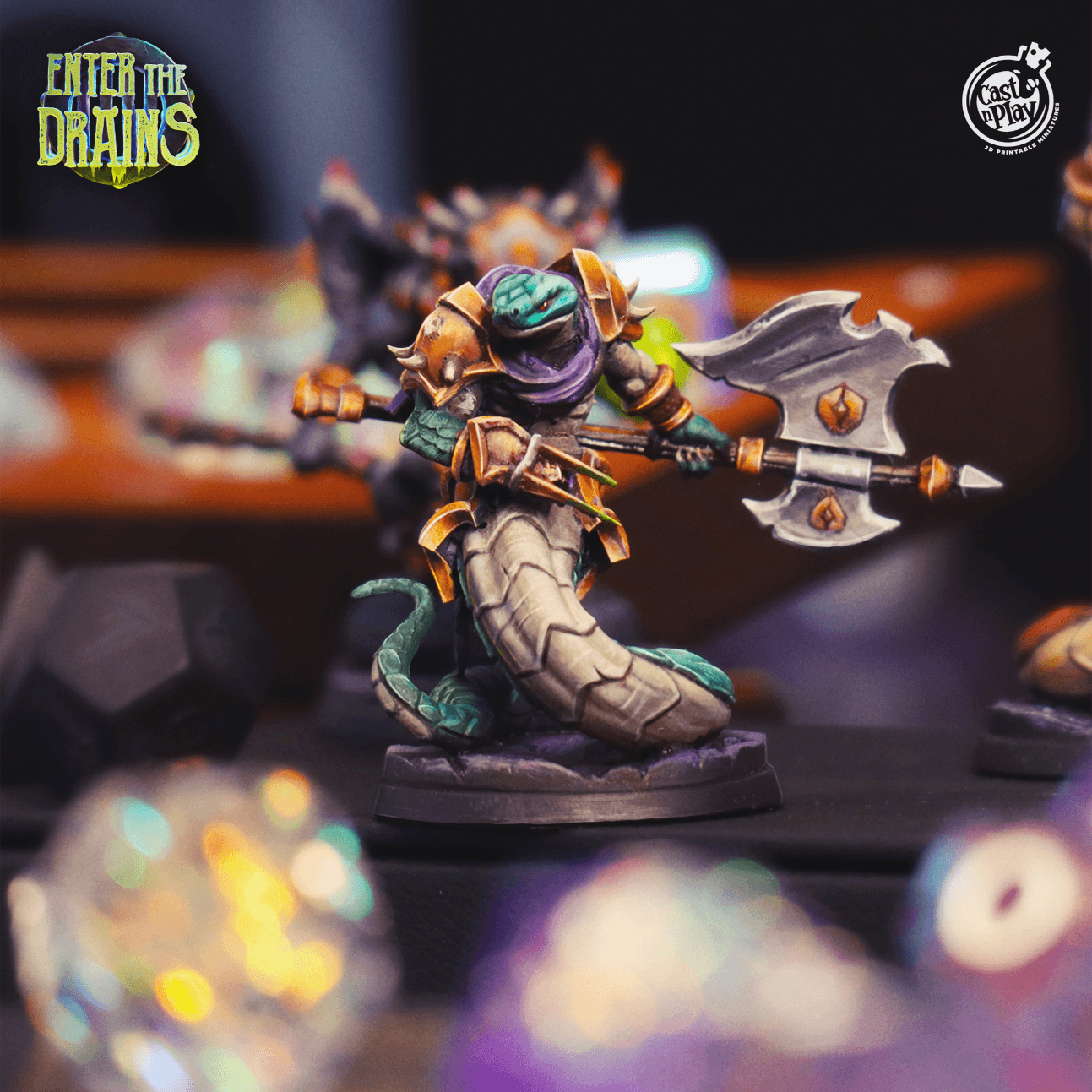 3D Printed Cast n Play Yuddrakh Warrior Enter the Drains 28mm 32mm D&D - 3D Printing Boss 