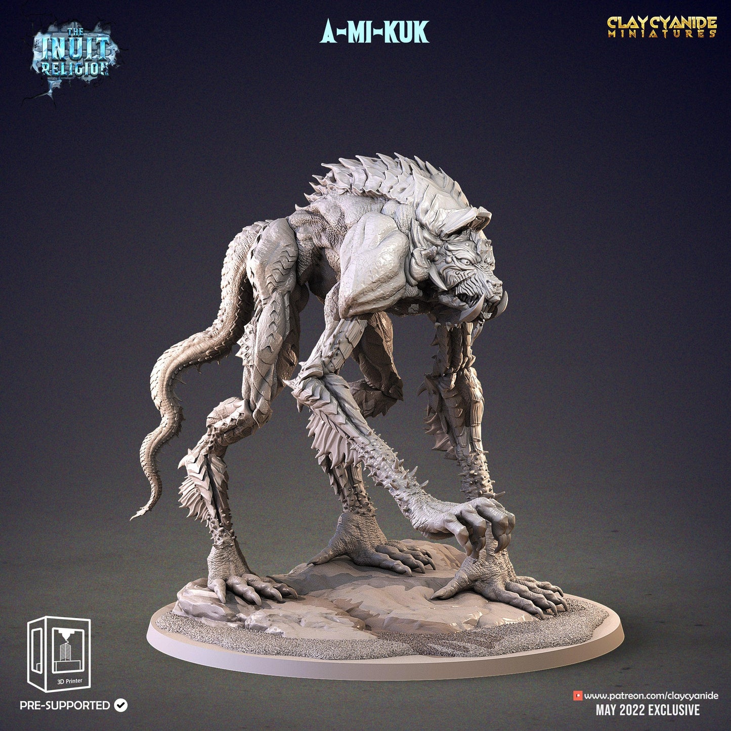 3D Printed Clay Cyanide A-mi-kuk Inuit Religion Ragnarok D&D - 3D Printing Boss 