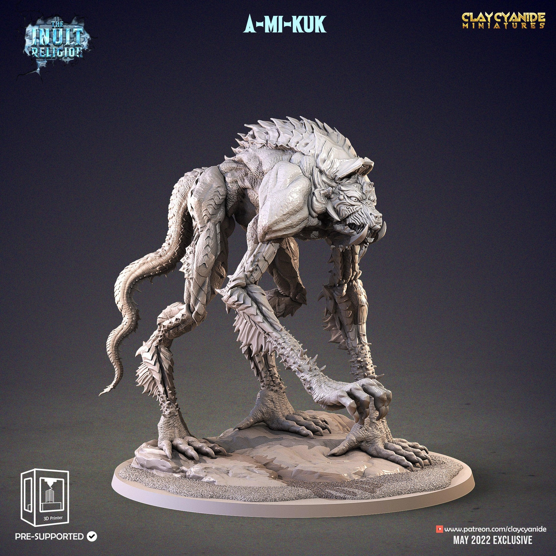 3D Printed Clay Cyanide A-mi-kuk Inuit Religion Ragnarok D&D - 3D Printing Boss 