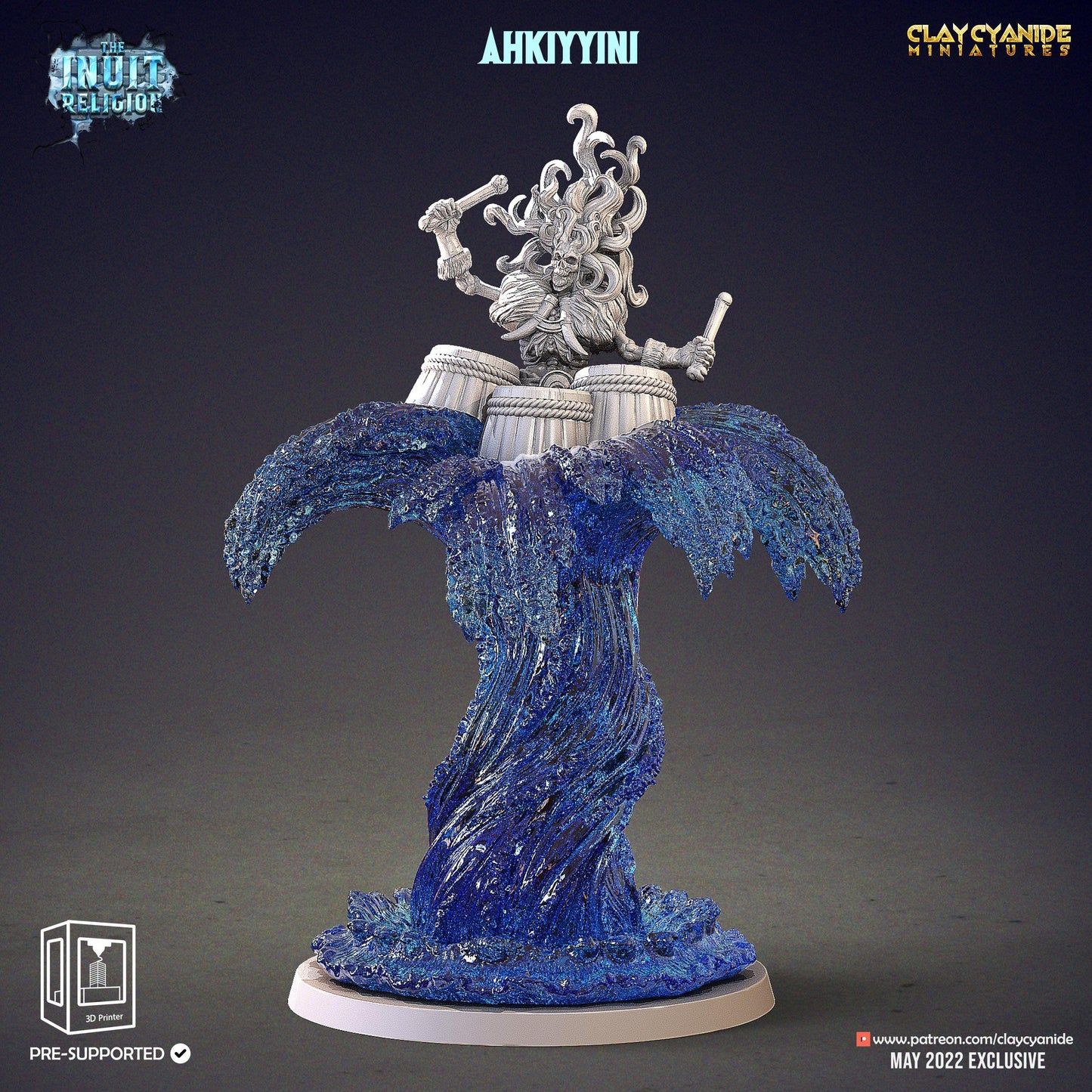 3D Printed Clay Cyanide Ahkiyyini Inuit Religion Ragnarok D&D - 3D Printing Boss 