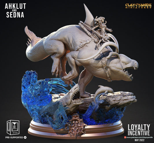 3D Printed Clay Cyanide Akhlut and Sedna Maori Mythos 28mm-32mm Ragnarok D&D - 3D Printing Boss 