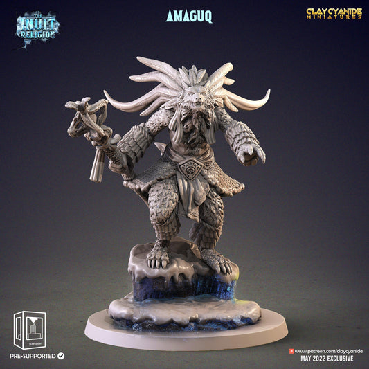 3D Printed Clay Cyanide Amaguq Inuit Religion Ragnarok D&D - 3D Printing Boss 