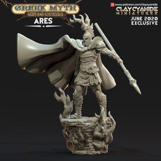 3D Printed Clay Cyanide Ares Greek Myth Gods and Goddesses Ragnarok D&D - 3D Printing Boss 