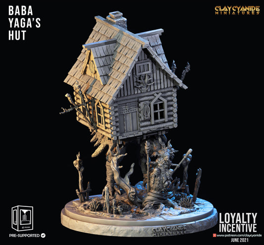 3D Printed Clay Cyanide Baba Yaga's Hut 28mm-32mm Ragnarok D&D - 3D Printing Boss 