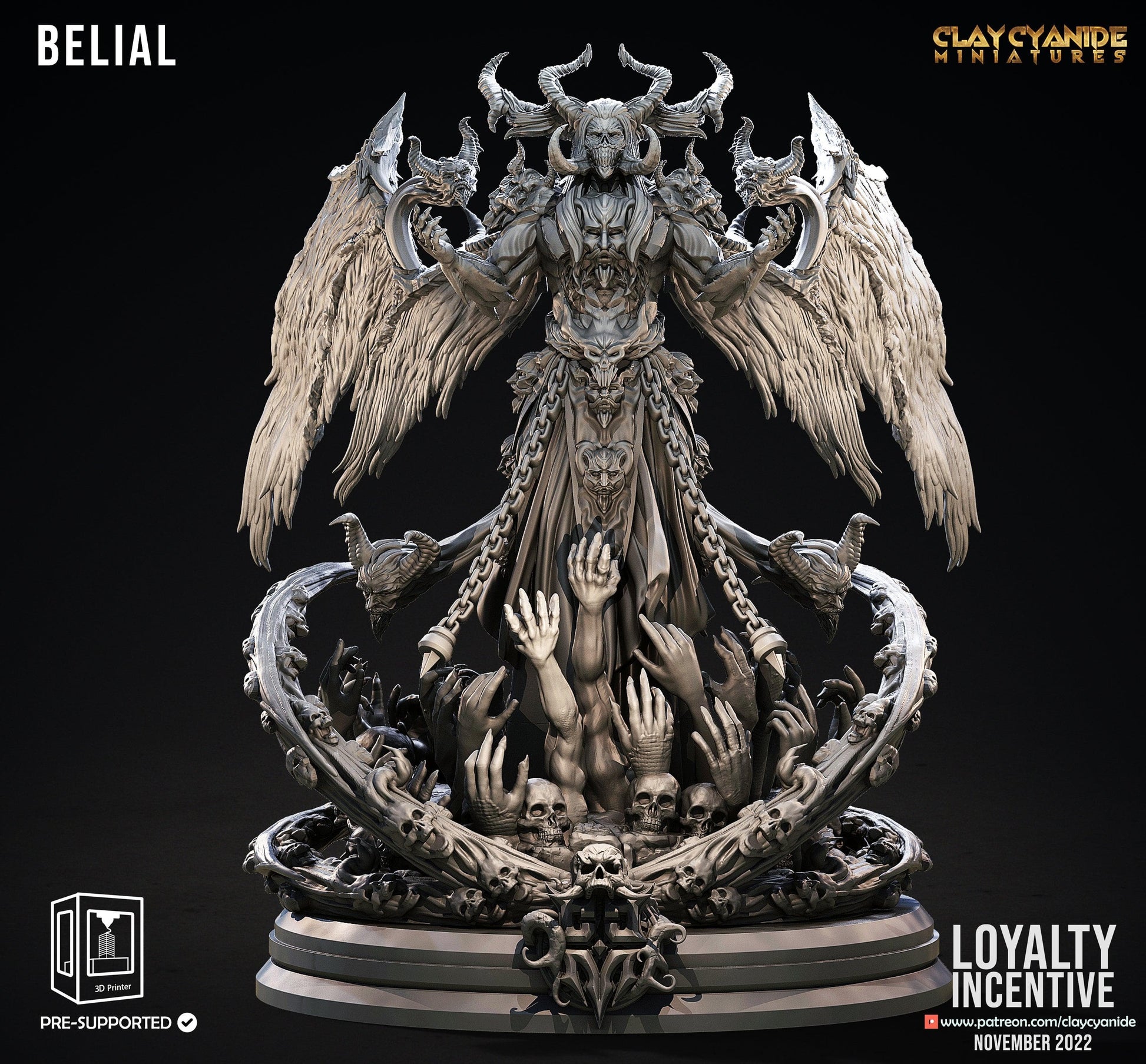 3D Printed Clay Cyanide Belial Princes of Hell Ragnarok D&D - 3D Printing Boss 
