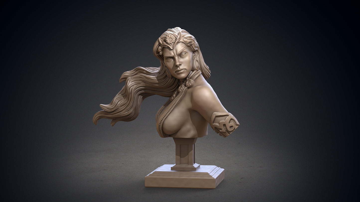 3D Printed Clay Cyanide Belit Bust Hyborean Age Ragnarok D&D - 3D Printing Boss 