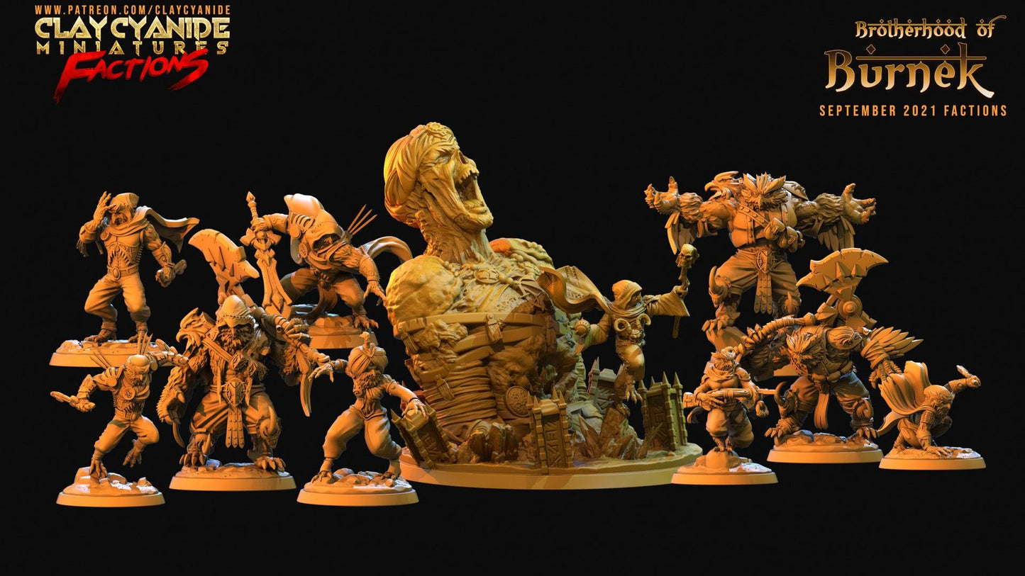3D Printed Clay Cyanide Burneks Birdmen Owlmen Factions Ragnarok D&D - 3D Printing Boss 