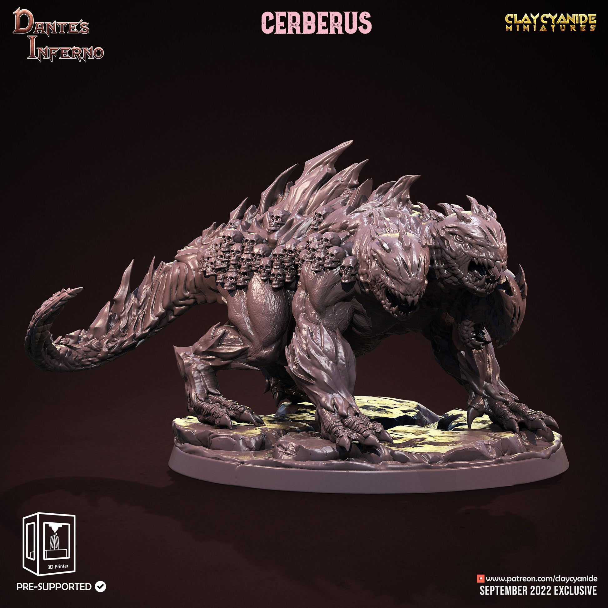 3D Printed Clay Cyanide Cerberus Dante's Inferno 28mm-32mm Ragnarok D&D - 3D Printing Boss 