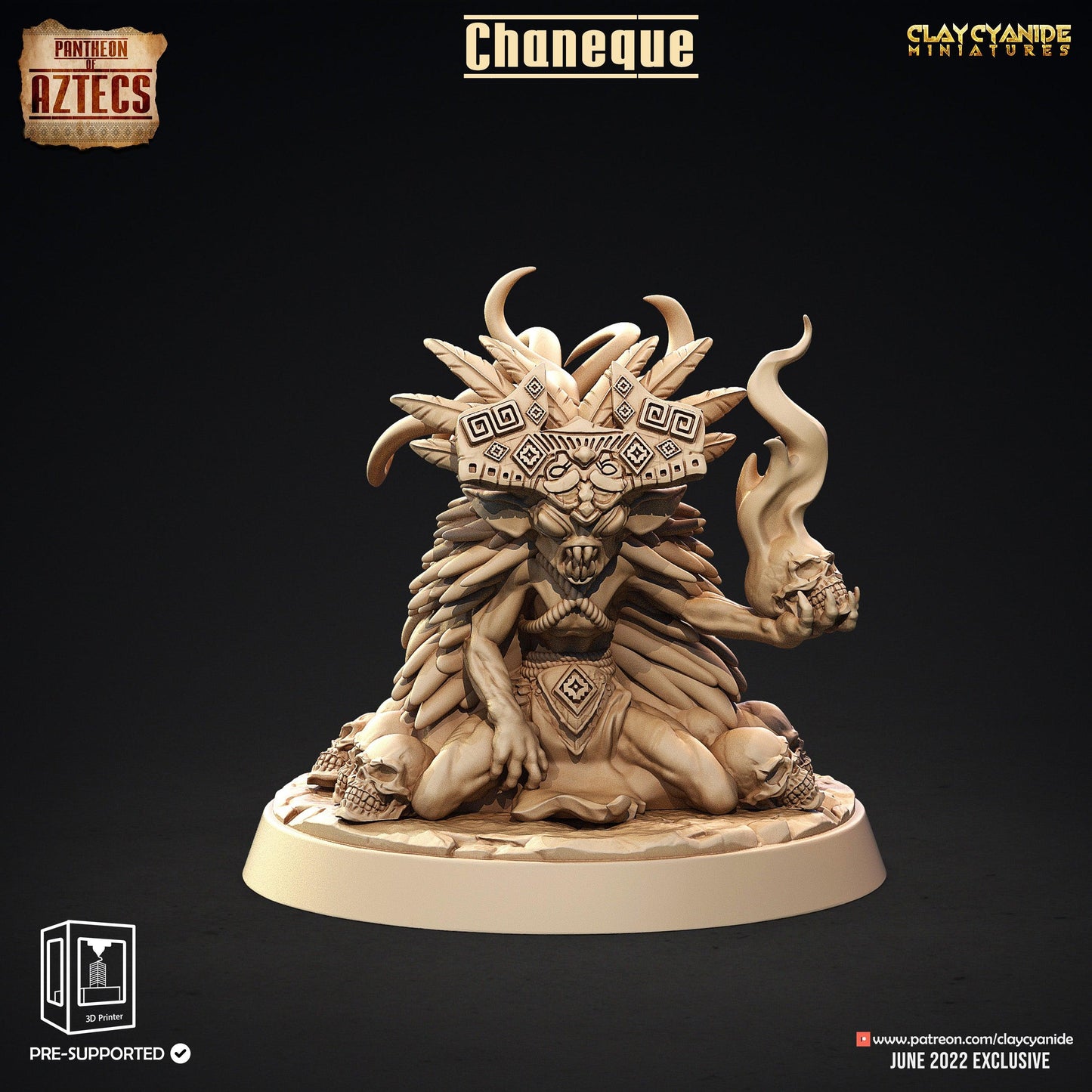 3D Printed Clay Cyanide Chaneque Set Pantheon of Aztecs Ragnarok D&D - 3D Printing Boss 