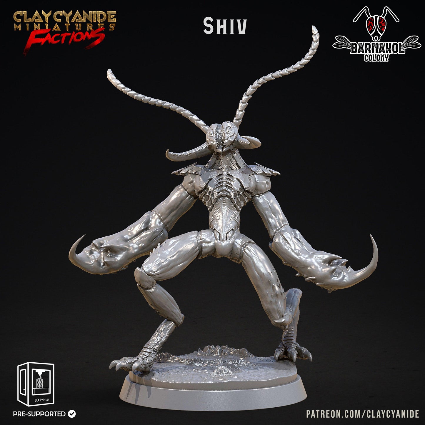 3D Printed Clay Cyanide Colony of Barnakol Tribes Factions Ragnarok D&D - 3D Printing Boss 