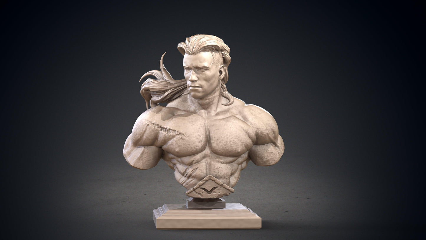 3D Printed Clay Cyanide Conan Bust Hyborean Age Ragnarok D&D - 3D Printing Boss 