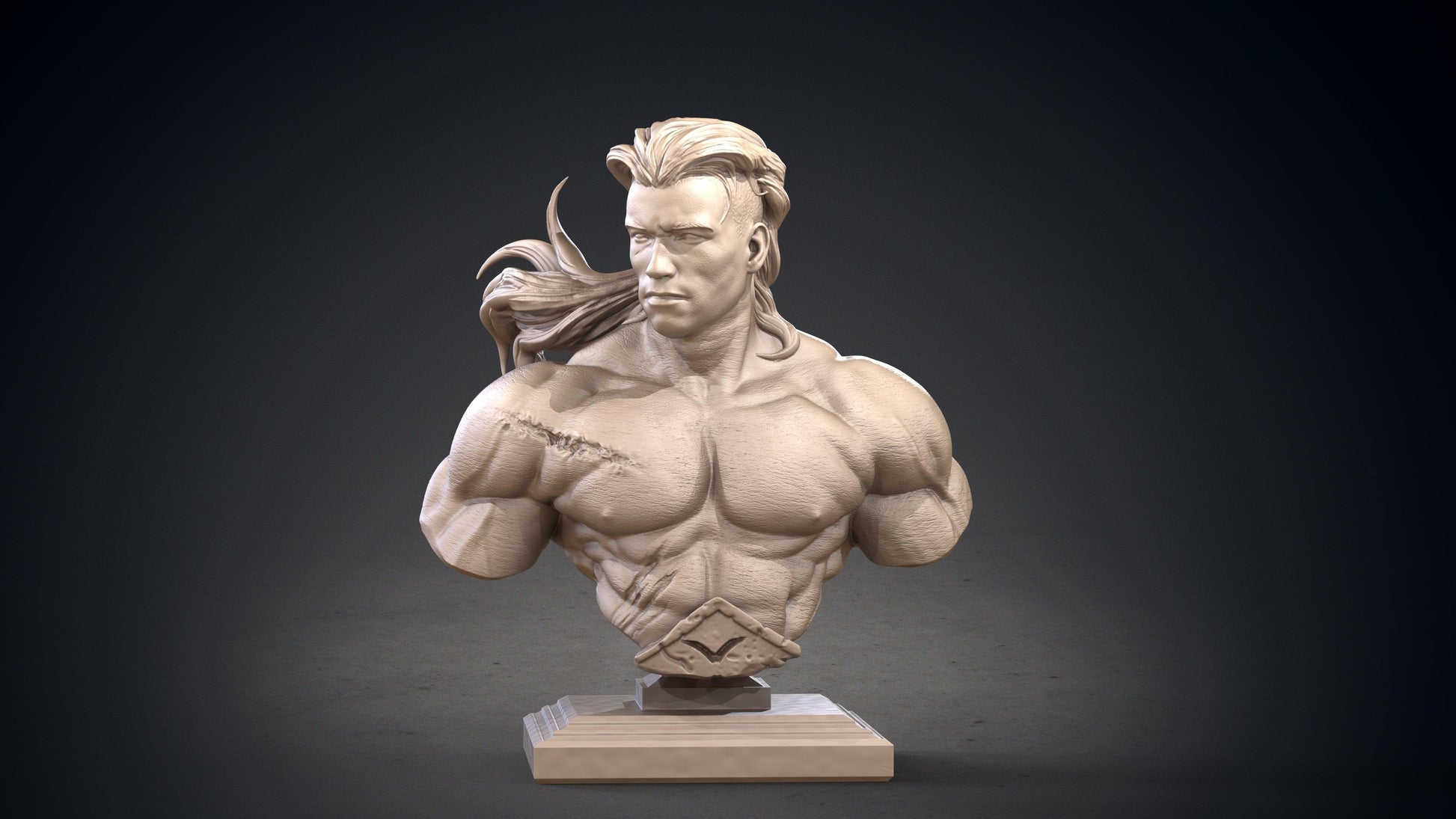 3D Printed Clay Cyanide Conan Bust Hyborean Age Ragnarok D&D - 3D Printing Boss 