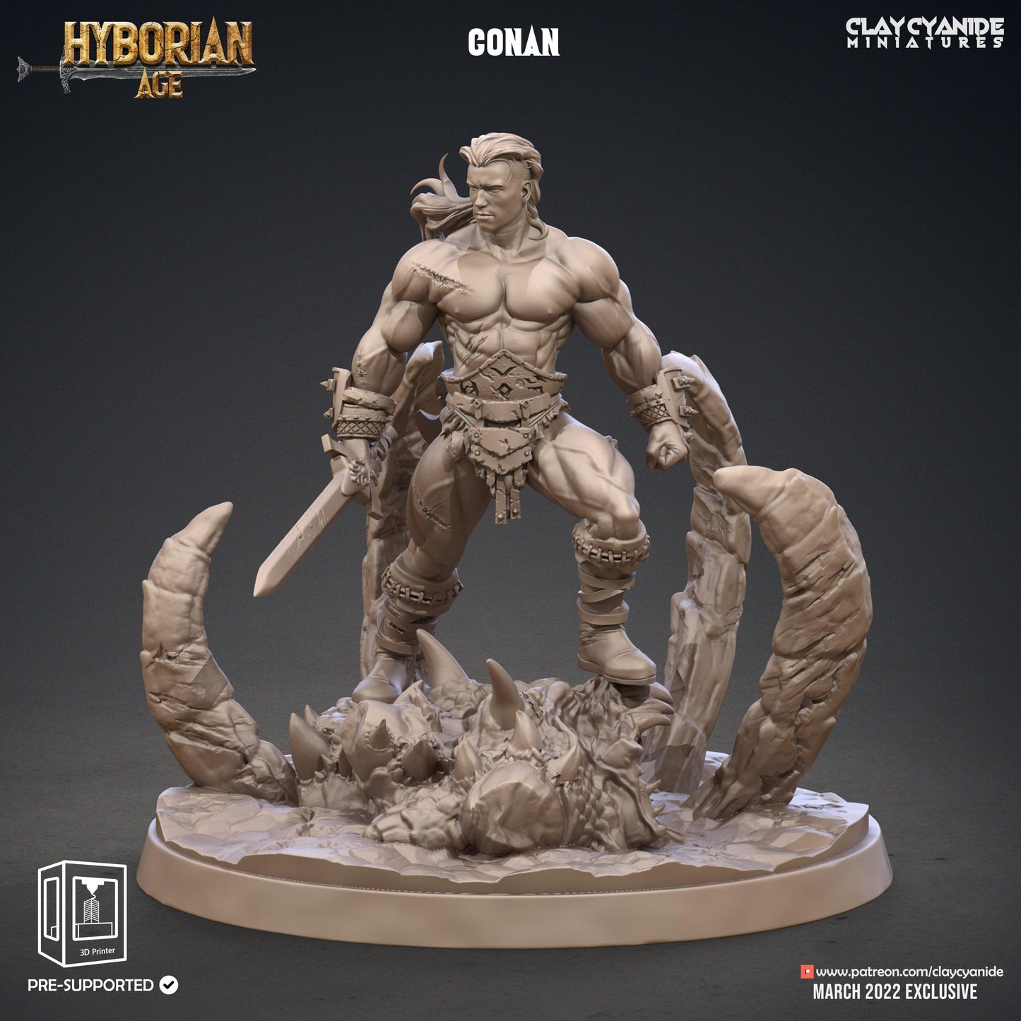 3D Printed Clay Cyanide Conan Hyborean Age Ragnarok D&D - 3D Printing Boss 